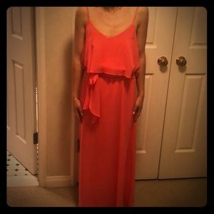 Coral chiffon dress